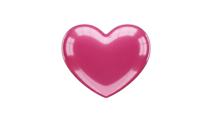 Glossy Pink Heart Shape Isolated on White.