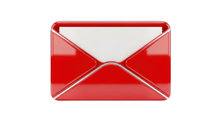 Glossy Red Envelope with White Paper Inside.