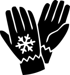 Winter Gloves Icon with Snowflake Design