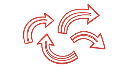 Fototapeta premium Red Curved Arrows with Flow Design.