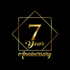 7 Year Anniversary wedding wish lettering text vector illustration.
