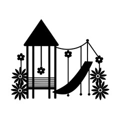flower playground with slides and swings