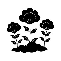 flowers growing out of clouds