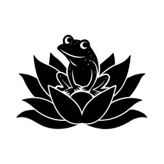 little frog sitting on a lotus vector art