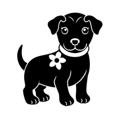 uppy wearing a flower collar for kids coloring books