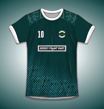 Dark green soccer jersey with white trim