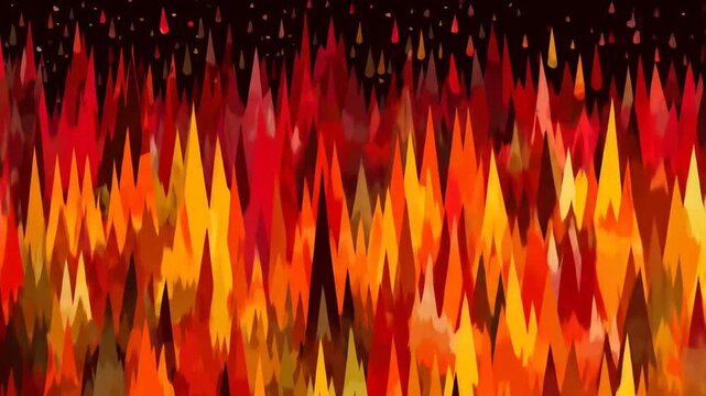 Abstract Fiery Background with Sharp, Jagged Flames and Warm Colors. Digital Illustration of Burning Fire Pattern, Hot Texture Concept.