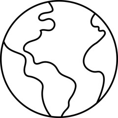 Earth Icon - Minimalist Solar System Line Icons Set 