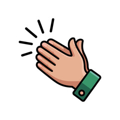 Hand clapping icon vector on White Background ,Vector Art Illustration on white background.