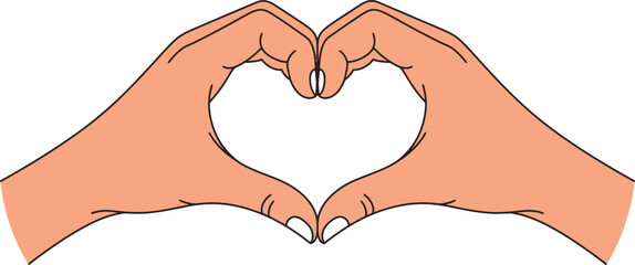 Obraz premium Hands forming a heart shape isolated on white background, symbol of love and care
