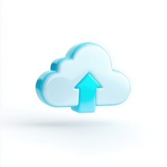 Cloud Upload Icon 3D Render
