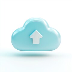 Pastel Cloud Upload 3D Icon