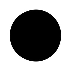 Simple black circle on white background representing darkness or a void space