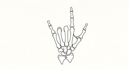Fototapeta premium Skeleton hand rock on gesture isolated on white background