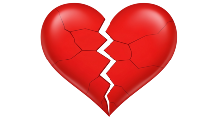 Broken heart heartbreak red heart love pain sad romance valentine symbol