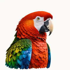 A bright, big bird. Parrot. watercolor drawing. artificial intelligence generator, AI, neural network image. background for the design