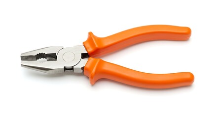 Fototapeta premium Orange handled pliers isolated on white background