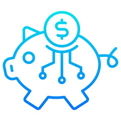 fintech blue icon