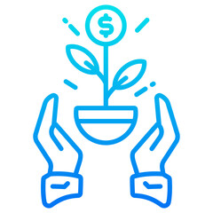 investment blue icon
