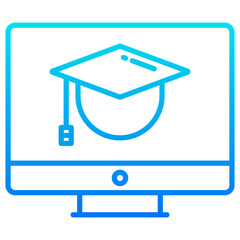 graduation blue icon