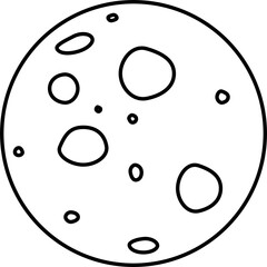 Mercury Icon - Minimalist Solar System Line Icons Set