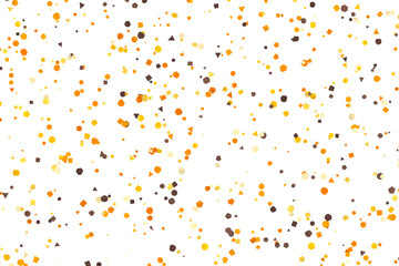 Falling geometric shapes in shades of orange and brown on white background seamless abstract pattern design