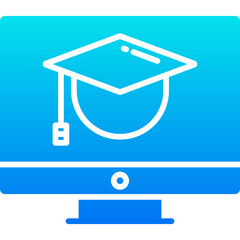 graduation blue icon