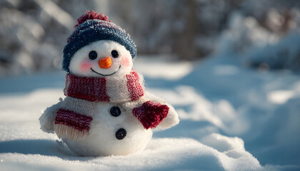 Obraz premium Snow man christmas outdoors snowman.