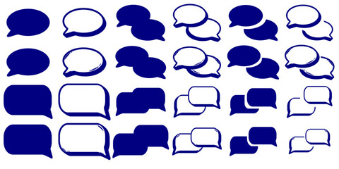 Obraz premium Collection of various speech bubbles in different shapes and styles, all in blue.