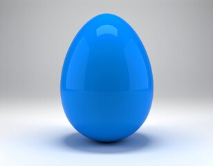 A single, vibrant blue egg sits centered against a clean, gradient background, symbolizing new beginnings and simplicity.
