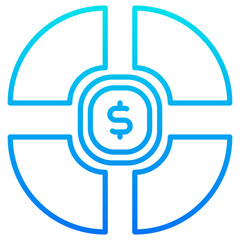 money management blue icon