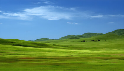 Fototapeta premium Landscape green backgrounds grassland.