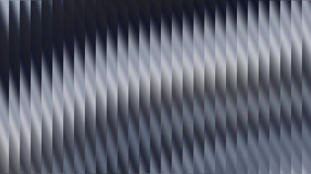 Fractal glass abstract background of vertical metallic blinds with a gradient of dark blue to light gray, creating a modern and sophisticated texture