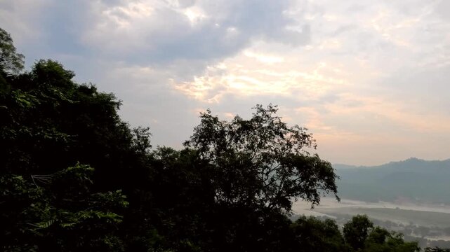 The beautiful nature seen on the ropeway ride to Manasa Devi Temple in Haridwar, Uttarakhand, India