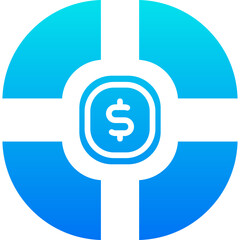 money management blue icon