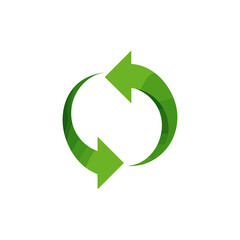 Recycle, Eco friendly, Green energy icon logo flat vector design