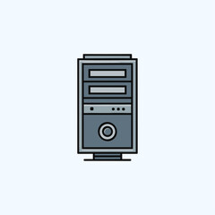 Obraz premium Network Server, Cloud server icon logo flat vector design