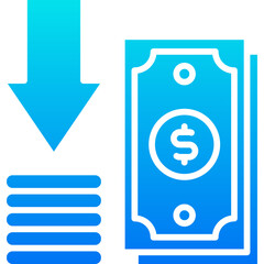 recession blue icon