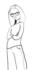 woman-sketch-watch-out-folded-arms.eps