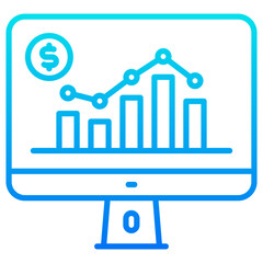 stock market blue icon