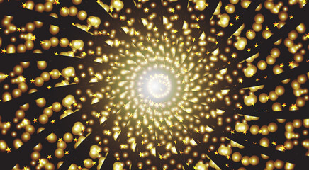 Golden Sparkling Explosion Background with Shimmering Light Rays and Glittering Particle Burst for Luxury Abstract Design