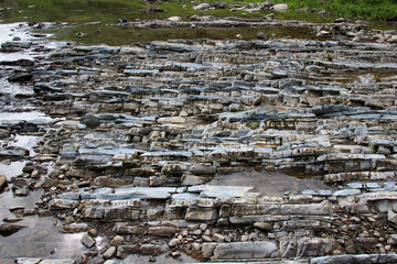 Wings of flysch sedimentary rock formations in the Carpathians (Ukraine)