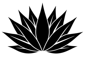 Agave plant icon black silhouette art, white background
