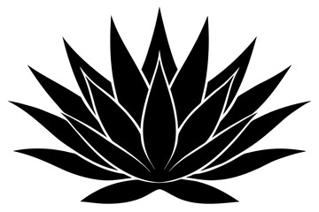 Agave plant icon black silhouette art, white background
