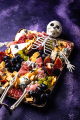 Assortment of cheese and meat appetizers