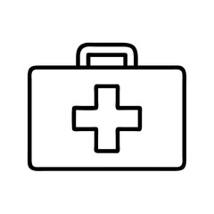 Fototapeta premium Vector art of first aid kit icon, medical bag with a red cross symbol