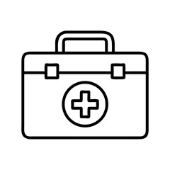Obraz premium Vector art of first aid kit with a cross symbol