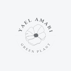 Elegant floral logo design with botanical illustration, perfect for branding a natural and organic business with a minimalist aesthetic and a touch of sophistication
