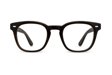 Fototapeta premium Eyeglasses with tortoiseshell frame presenting a classic design, vision correction accessory on transparent background