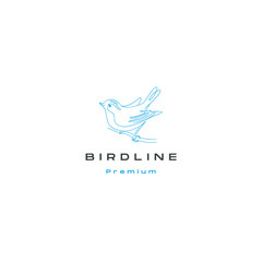 Elegant blue bird logo design representing freedom and nature, perfect for branding, startup or creative business with a minimalist, modern style